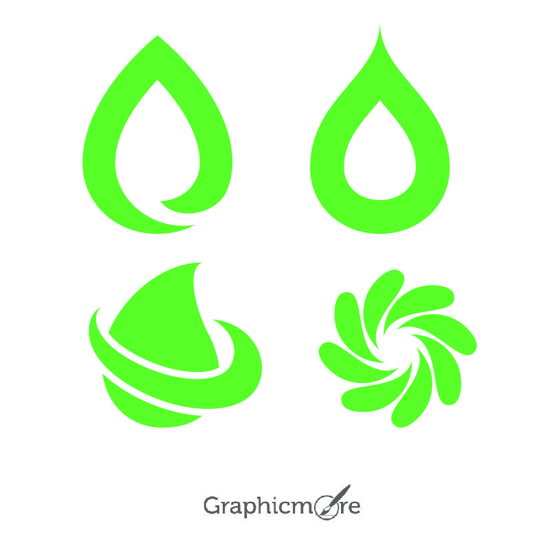 Random Green Shapes For Logo