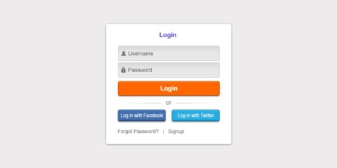 Social Login Form Free PSD File