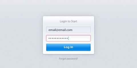 Wrong Password Login Form Free PSD File