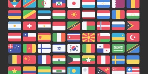 99 National Flag Icons Set Design Free PSD File