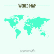 Blue World Map Design Free Vector File