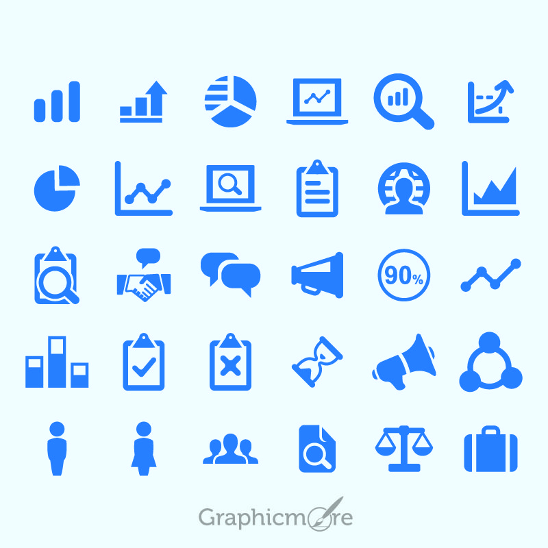 Chart & Analytical Business Icons Set Design