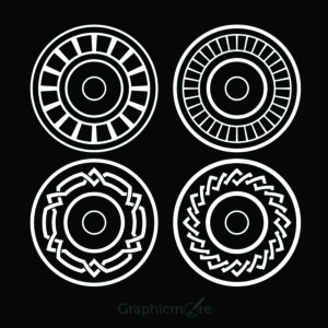 Decorative Circle Shapes Set Design Free Vector File