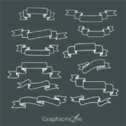 Hand Drawn Ribbon Set Design Free Vector File Download