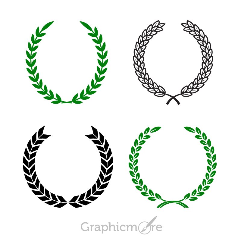 Olive Wreath Shapes Design Free Vector File