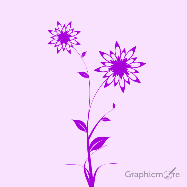 Pink Flower Design Free Vector File Download by GraphicMore