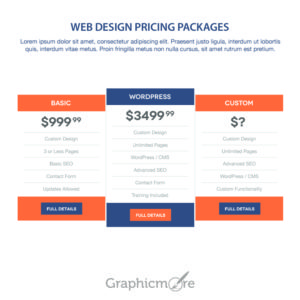 Web Design Pricing Packages Design Free PSD File