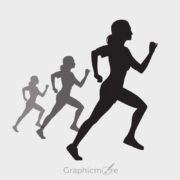 Woman Running Silhouette Design Free Vector File
