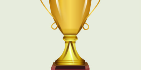 3D Realistic Gold Trophy Design Free Vector File