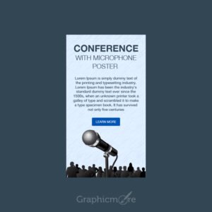 Conference With Microphone Poster Design Free PSD