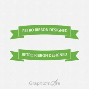 Flat Retro Green Ribbons Design Free PSD File Download