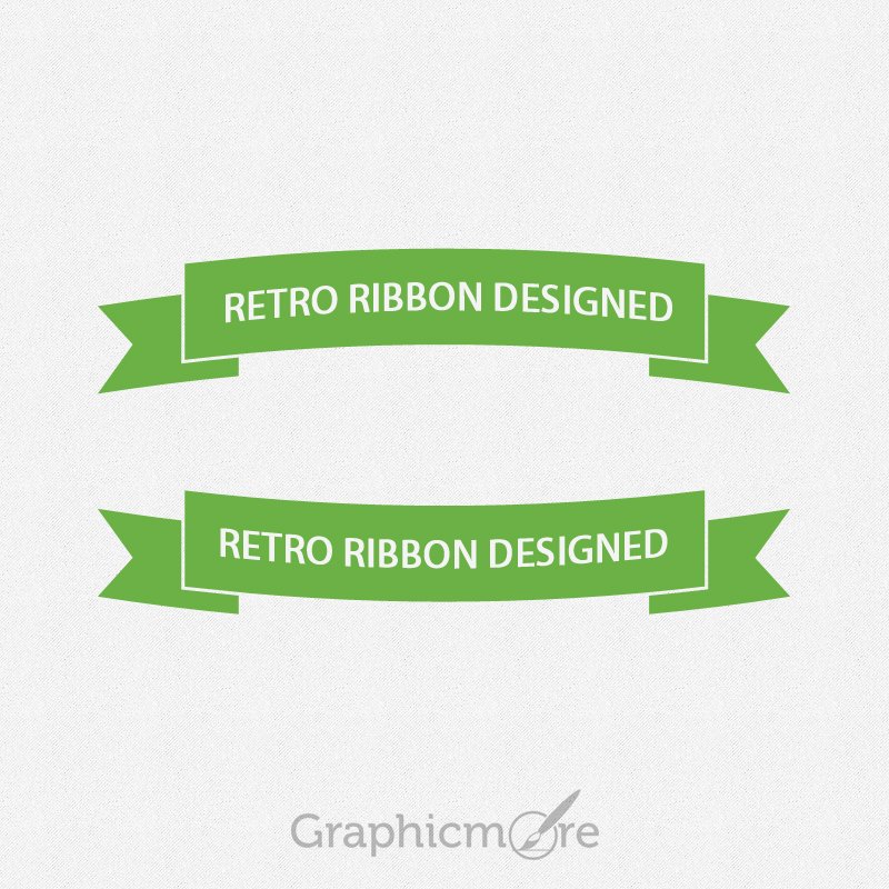 Flat Retro Green Ribbons Design Free PSD File Download