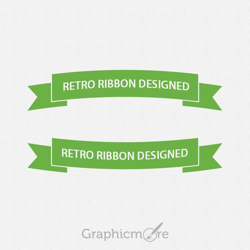 Flat Retro Green Ribbons Design Free PSD File Download