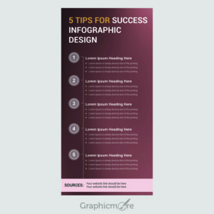 5 Tips for Success Infographic Design Free PSD File by GraphicMore