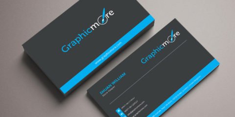 Black & Blue Business Card Template & Mockup Design Free PSD File