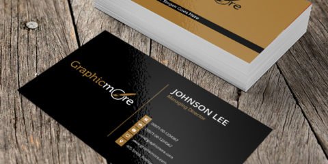 Black & Gloden Business Card Template & Mockup Design Free PSD File