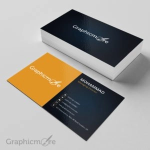 Black & Yellow Business Card Template & Mockup Design Free PSD File