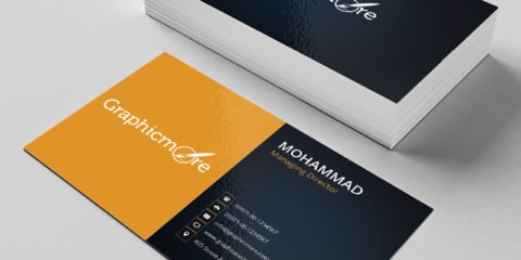 Black & Yellow Business Card Template & Mockup Design Free PSD File