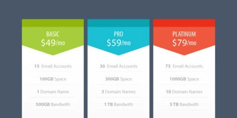 Colorful Pricing Table Design Free Vector File