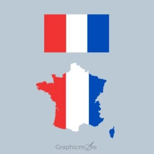 France Flag and Map Design Free Vector File