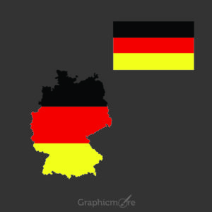 Germany Flag and Map Design Free Vector File