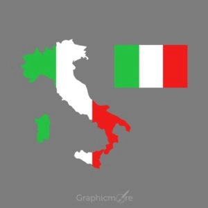 Italy Flag and Map Design Free Vector File