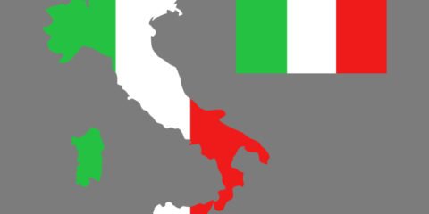 Italy Flag and Map Design Free Vector File