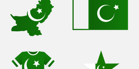 Pakistani Flag Map Jersey and Star Badge Design Free Vector File