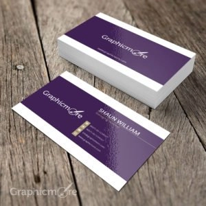 Purple Creative Business Card Template & Mockup Design Free PSD File