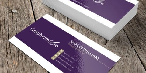 Purple Creative Business Card Template & Mockup Design Free PSD File