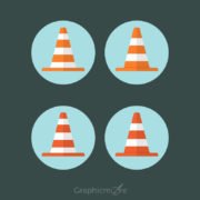 Safety Traffic Cones Design Free Vector File