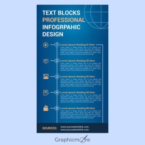 Text Blocks Professional Infographic Design Free PSD File