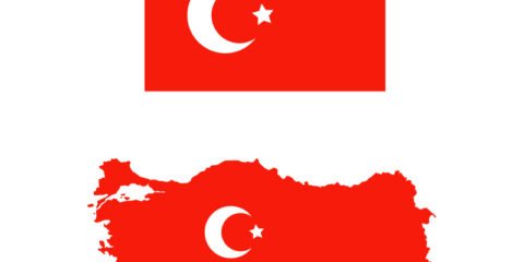 Turkey Flag and Map Design Free Vector File