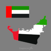 UAE Flag and Map Design Free Vector File