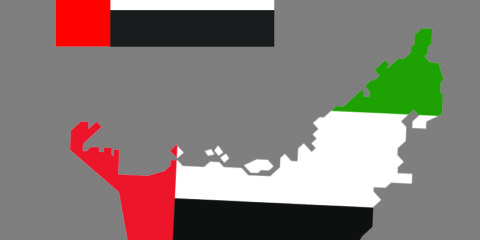 UAE Flag and Map Design Free Vector File
