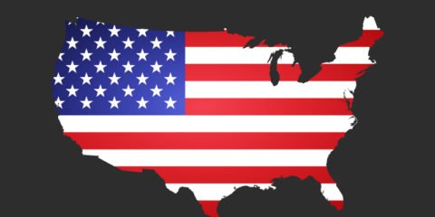 USA Map in Flag Color Design Free Vector File