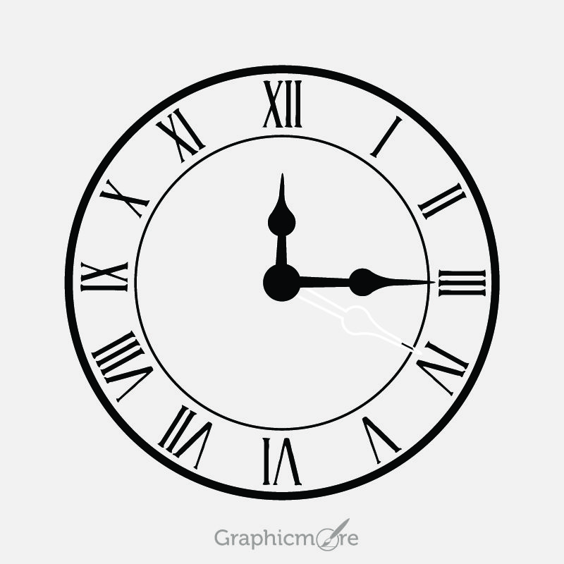 Vintage Clock Design Free Vector File