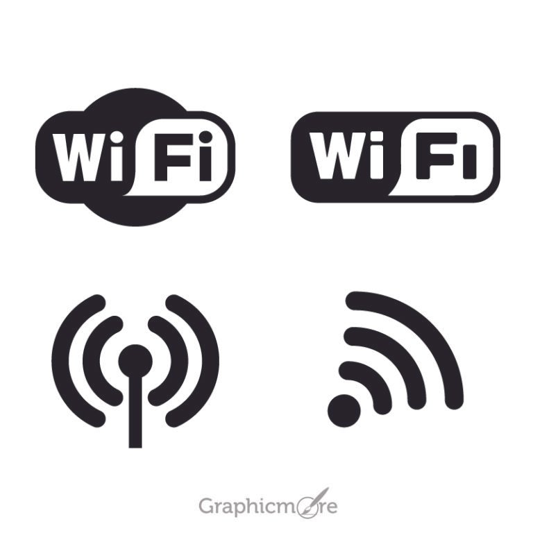 Wifi Logo Icons Set Design Free Vector File Download by GraphicMore