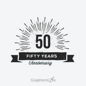 50th Anniversary Retro Label Design Free Vector Download