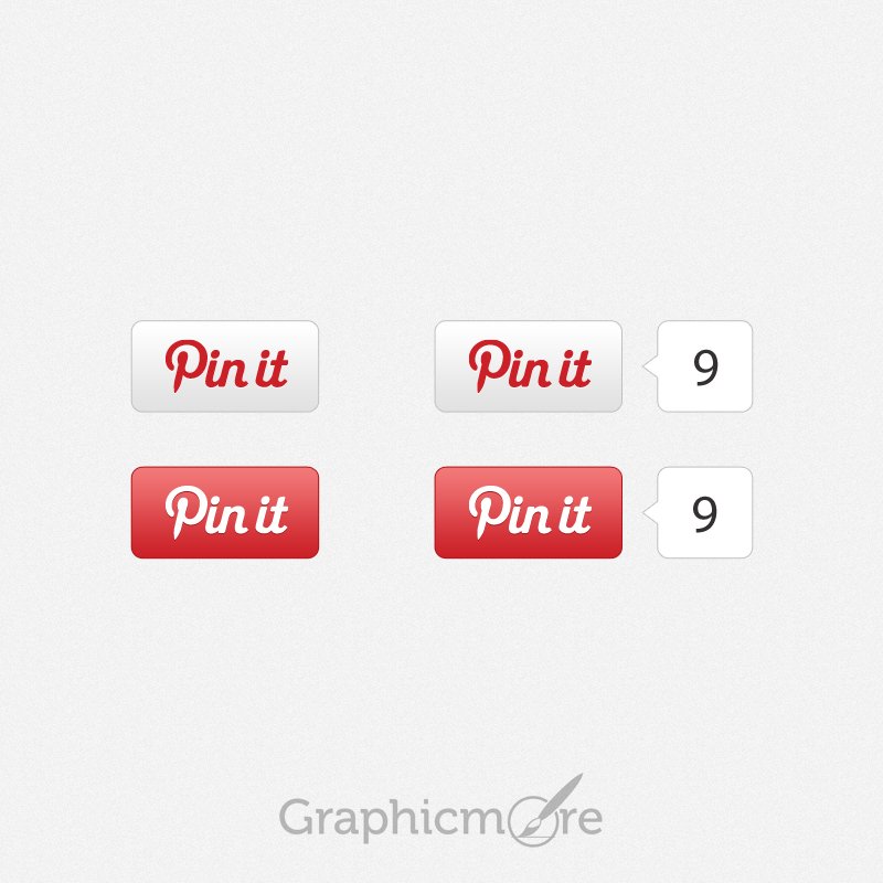 Pinterest Pin It Buttons Design Free PSD File
