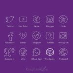 Thin Line Social Media Icons Design Free Vector File Download