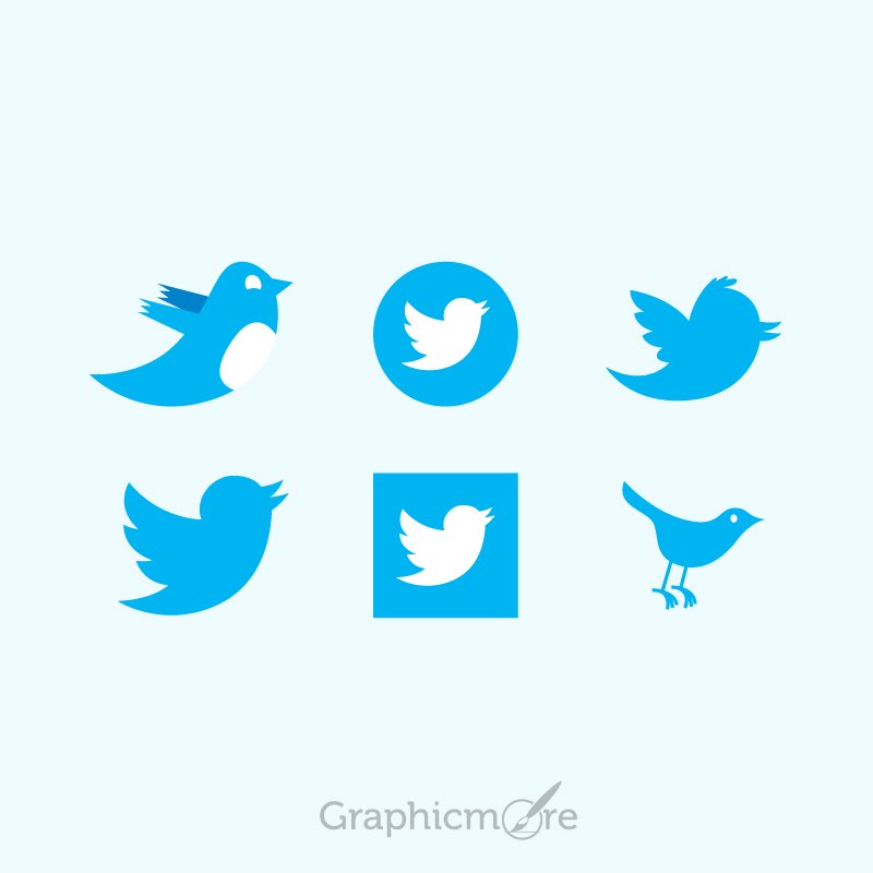 Various Twitter Icons Design Free Vector File