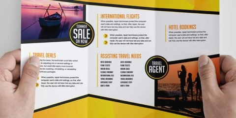 Free Trifold Brochure Template Design for Travel Agencies