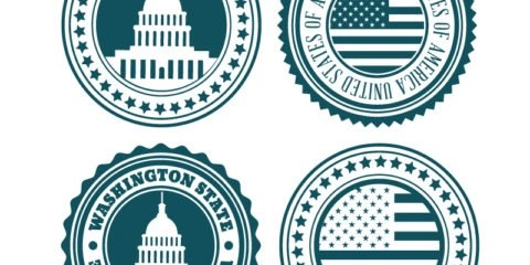 USA Badge Logo Set Design Free Vector File Download