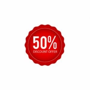 50 Percent Discount Offer Badge Design Free Vector Download