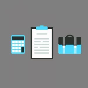 Calculator, Notepad and Briefcase Mockup Icon Template Design Free Vector