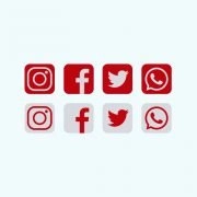 Red Social Media Icons Collection Free Vector Download