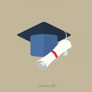University Student Cap Mortar Board and Diploma Free Vector Download