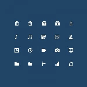 20 Free Flat Business Icons Design PSD Download