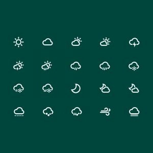 20 Free Weather Icon Collection Design PSD Download